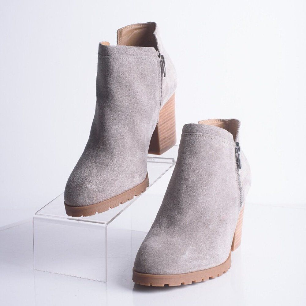 Lucky Brand Womens Noryn Gray Suede Ankle Boots heeled Booties US 10 EU 42 NWOT